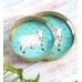 Round Green Pichwai Tray Set of 2